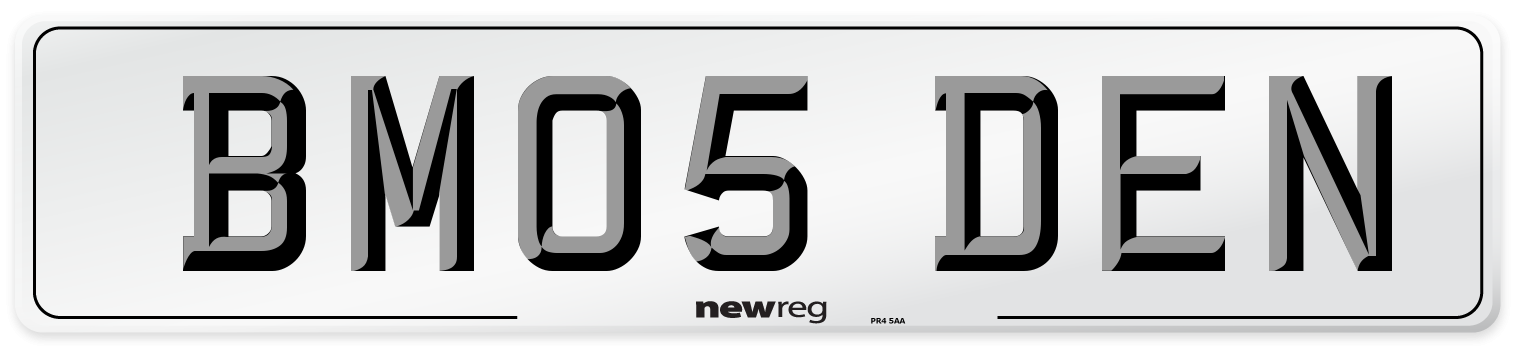 BM05 DEN Number Plate from New Reg